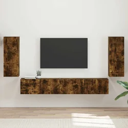 Set TV komoda 4 pcs Dimljeni hrast Konstruirano drvo