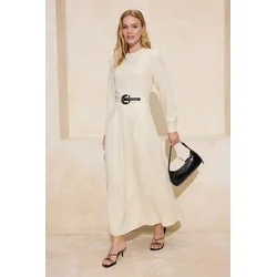 Trendyol Modest Ženska haljina Tctss26Eb00011, Bež