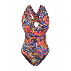 Trendyol Multicolor Plain Deep V Diver/Scuba Strappy Swimsuit