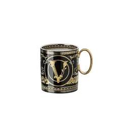 Rosenthal Versace ROSENTHAL VERSACE VIRTUS GALA BLACK Skodelica z ročajem