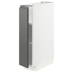METOD Podni element s policama, bela/Voxtorp tamnosiva, 20x60 cm
