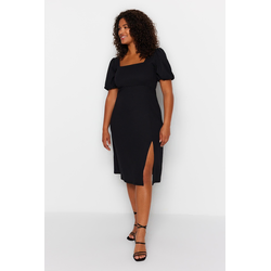 Trendyol Curve Black Knitted Dress with a Slit