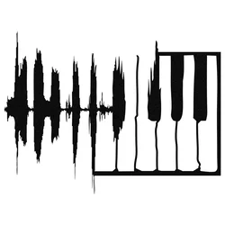 Wallity Zidna dekoracija Moja muzika v2, 70x53cm, Crna