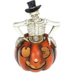 Retlux- LED dekoracija HALLOWEEN LED/2xLR44/topla bela kostur u bundevi iz smole