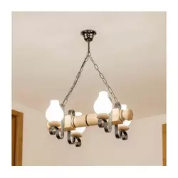 Brilagi - Luster na lancu RUSTIC 4xE14/40W/230V hrast