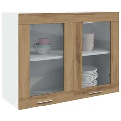Viseći stakleni ormarić Lyon Artisan hrast 80x31x60 cm Inženirsko drvo