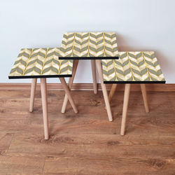 Hanah Home Set klub stočića 3Shp54, 3 komada, Šarena