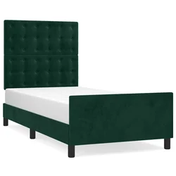 Vidaxl Posteljni okvir brez vzmetnice temno zelen 80x200 cm žamet