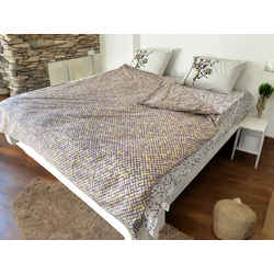 Posteljina za francuski ležaj sa štepanom navlakom D9, 200x220cm, Šarena
