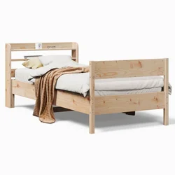 Vidaxl Posteljni okvir brez vzmetnice 75x190 cm trdna borovina