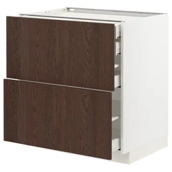 METOD / MAXIMERA Pod.orm.2front/2dnj/1srd/1vis.fiok, bela/Sinarp smeđa, 80x60 cm