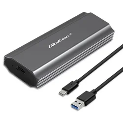 Qoltec Qoltec NV2271 ohišje za M.2 SSD NVMe/SATA, USB-C, 2TB, črna