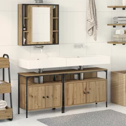 vidaXL 3-delni set WC-jev iz umetnega hrasta
