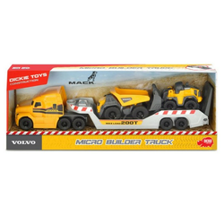 Dickie tovornjak Mack + 2 gradbeni vozili Volvo