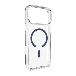 PURO Lite Mag futrola za iPhone 17 Pro Max, providna sa plavim prstenom