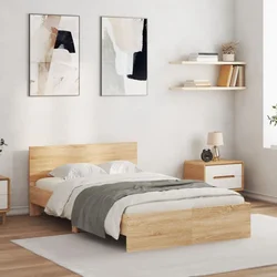 Okvir za krevet s uzglavljem boja hrasta 120x200 cm