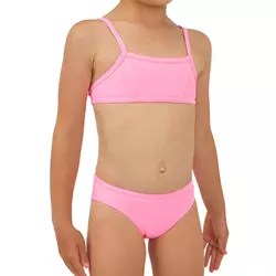 Dvodijelni kupaći kostim za surfanje Bali 100 za djevojčice ružičasti