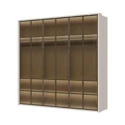 JELA Plakar sa aluminijumskim ramom P5B-5AL - Kolekcija Opera - Kašmir mat lak/AL Ram kašmir - 232x226x60cm