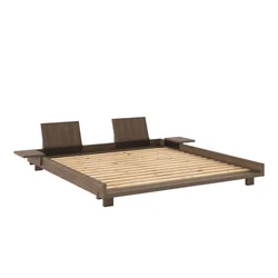 Rjava zakonska postelja iz masivnega bora z letvenim dnom 180x200 cm Social – Karup Design