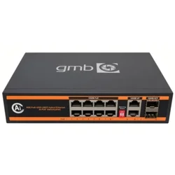 Gembird GMB POE-GS1010PS2 Switch, IEEE802.3af/at, 8 PoE 100/1000M, 2 UP-Link 100/1000M +2 SFP port, 52V 150W