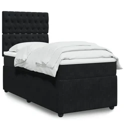 Box spring krevet s madracem crni 100x200 cm baršunasti