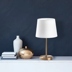Opviq Stona lampa 5101, 21x21x39 cm, IP20, Zlatno-bele boje