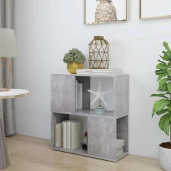Ormarić za knjige siva boja betona 60x24x63cm konstruirano drvo