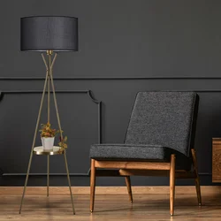 Opviq Podna lampa Venedik, 158 cm, 24 cm, E27, Crna