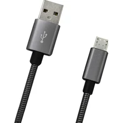 Micro USB podatkovni kabel Siv metalik, 1m, 2A
