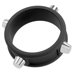 Rebel Cock Ring with Studs Black