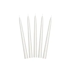 shumee Kovinska stožčasta sveča, biserna, 24 cm (1 paket/10 kosov)