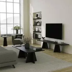 Hanah Home Mushroom TV polica, Crna