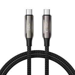 USB-C v USB-C kabel Tech-Protect UltraBoost 10T s PD 240W in QC 4.0 polnjenjem ter 480 Mbps prenosom podatkov - 1m - črn