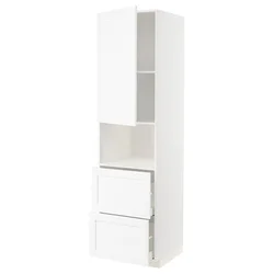 METOD / MAXIMERA Vis.elem.mikrotal. s vratima/2fioke, bela Enköping/bela im. drveta, 60x60x220 cm