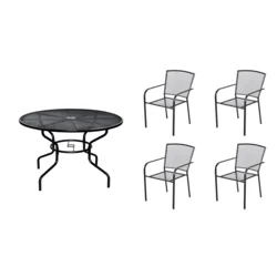 eoshop Kovinski vrtni set Eoshop 42: miza + 4 stapljivi naslanjači