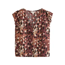 Next Bluza rjava / rjasto rjava / črna / bela