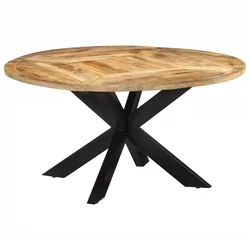 Blagovaonski stol O 150 x 76 cm masivno grubo drvo manga