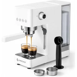 AMZCHEF Siebträgermaschine 20 Bar, kompaktna, bela