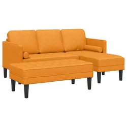 Set sofe s jastukom 2 pcs Tamno žuta Poliester