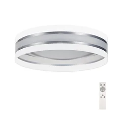 LED prigušiva stropna lampa SMART CORAL LED/24W/230V bela/srebrna + daljinski upravljač