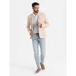 Ombre Mens SLIM knit jacket with subtle texture - beige
