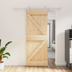 Klizna vrata Prirodna i bijela 80 x 210 cm Masivna borovina
