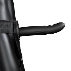 Ouch! Textured Curved Hollow Strap-on 8 20cm Black