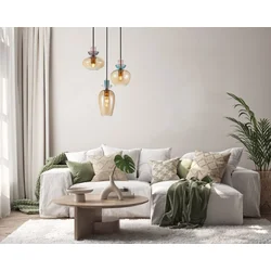 ITALUX PND-31882-3A-GD-AMB-Luster na sajli FANDA 3xE27/40W/230V zlatna/zadimljeno bež