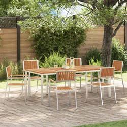 Vanjski set za objedovanje 7 pcs Smeđa Čvrsto teak drvo