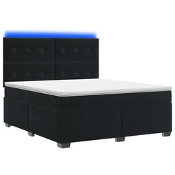 vidaXL Postelja boxspring z vzmetnico Črna 140 x 200 cm Žamet