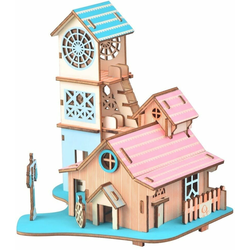 Woodcraft Lesena 3D sestavljanka Vila ob reki