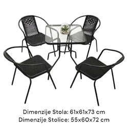GARNITURA STO+4 STOLICE SET 24-1277