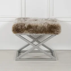 Lessentiel Maison Tabure 50x42x40cm, Srebrno-Braon