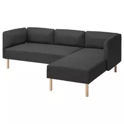LILLEHEM Modularna sofa trosed s lenjivcem, Gunnared/tamnosiva drvo